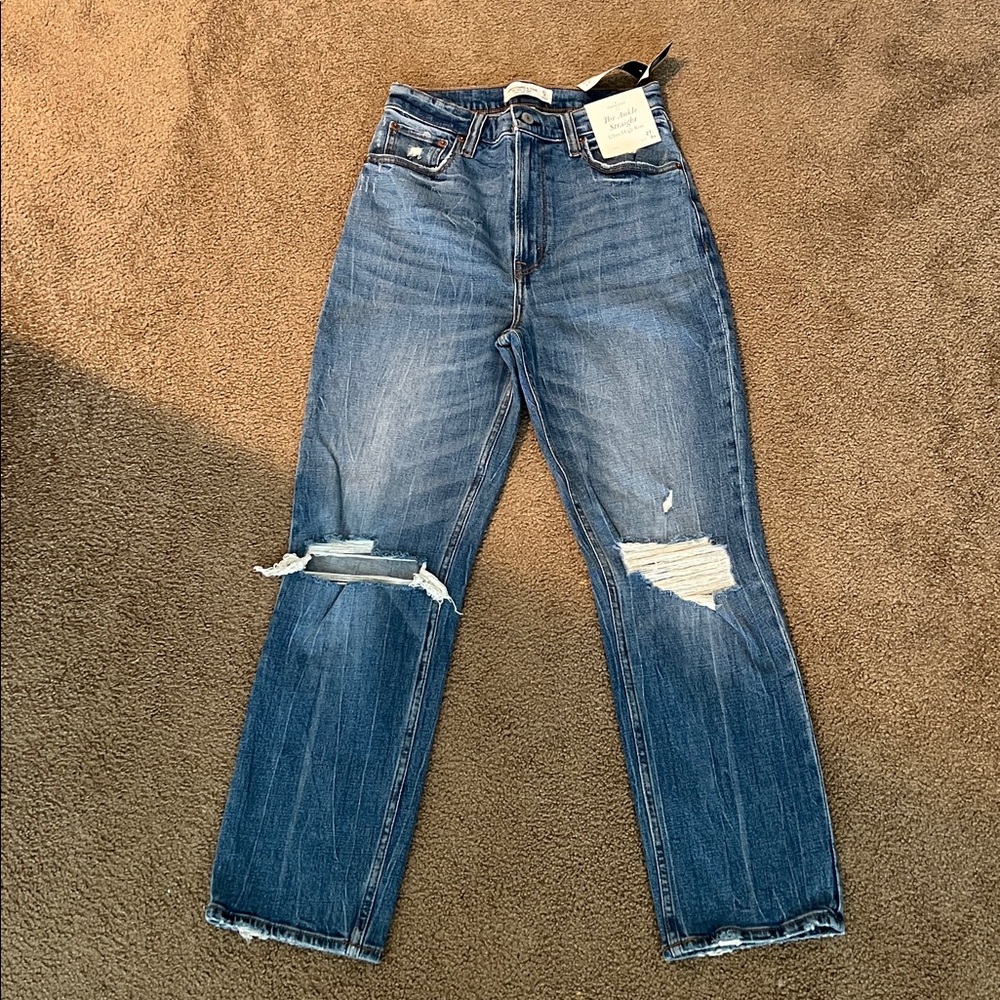 Abercrombie & Fitch Blue Distressed Women Jeans